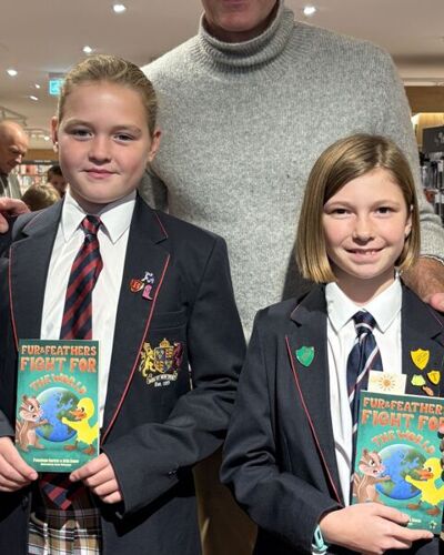 Dan Snow with Orla and Penelope